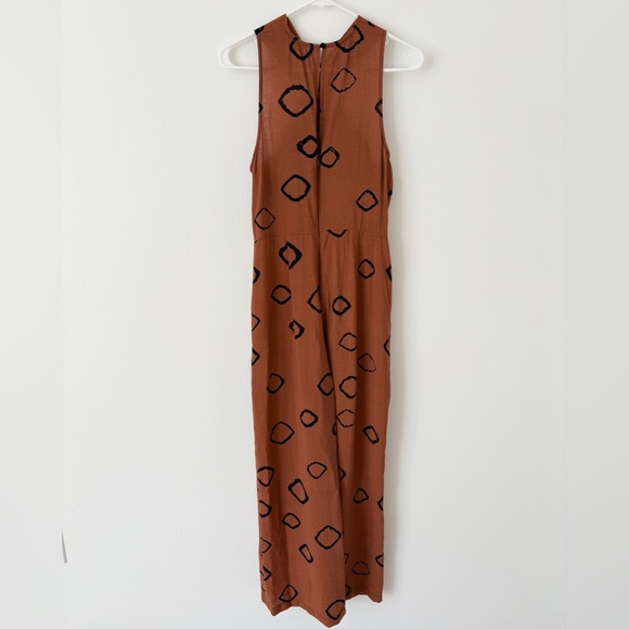 Anthropologie Eva Franco Faith Wide Leg Jumpsuit in Brown Dot Size 6 - Picture 11 of 12